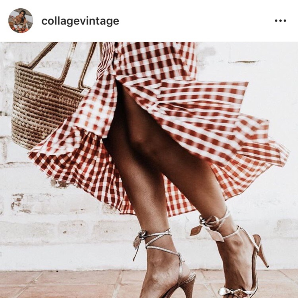 Zara Vichy Skirt - Red Ruffle Gingham Plaid